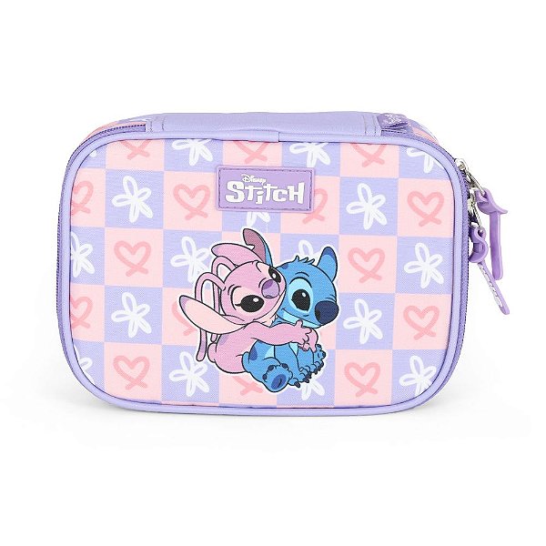 Estojo Box 100 Pens Luxcel Stitch e Angel Lilás
