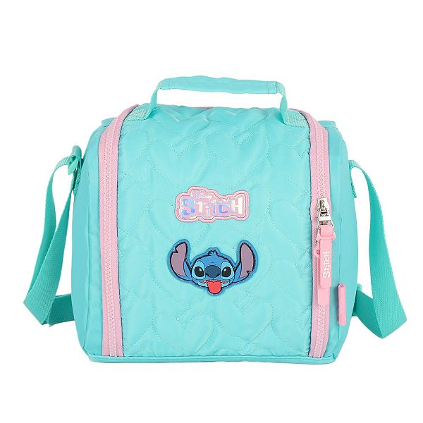 Lancheira Escolar Luxcel Stitch Turquesa Patch