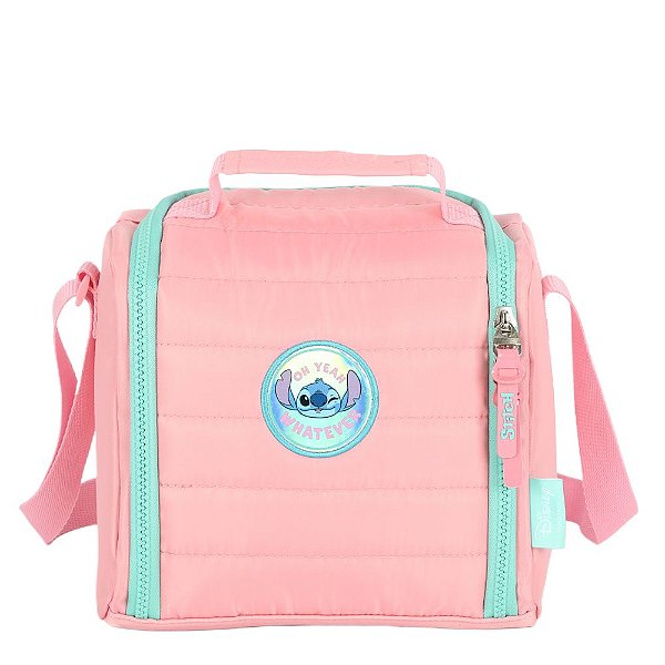 Lancheira Escolar Luxcel Stitch Salmão Patch
