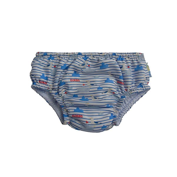 Sunga Eco Kids Place de Desfralde Barcos e Pelicanos Branco