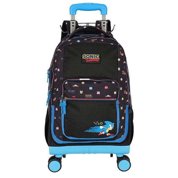 Mochila Rodinhas Com Alça Luxcel Sonic Preto