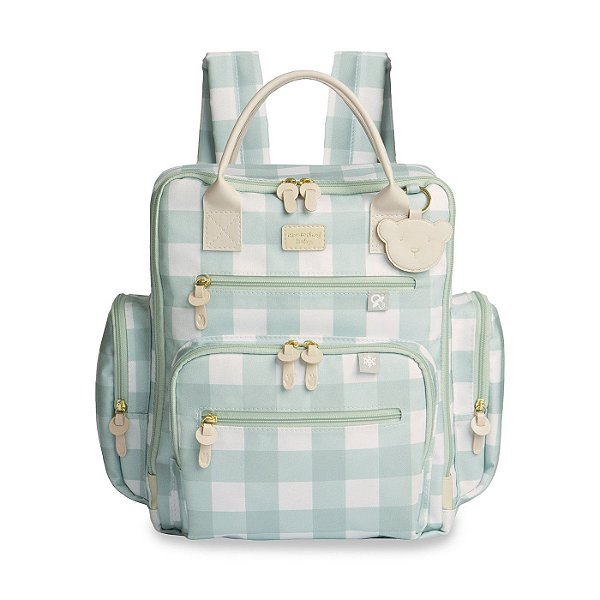 Mochila de Maternidade MasterBag Urban Bear Xadrez Menta