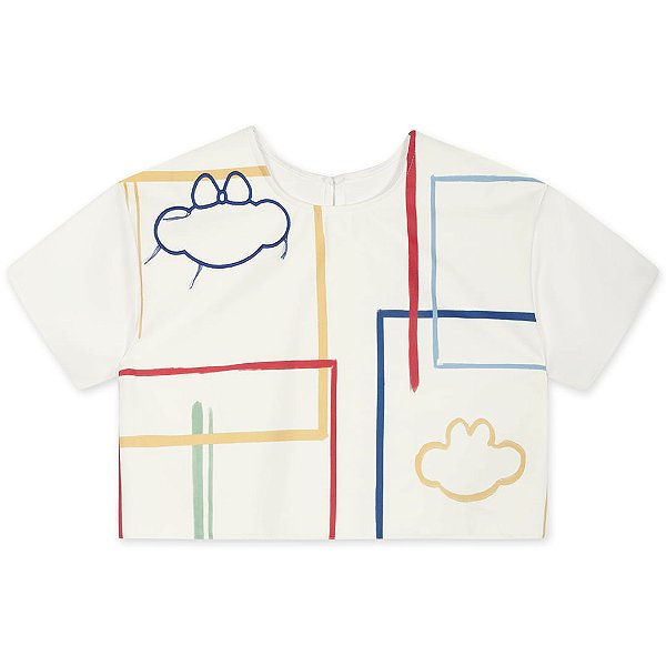 Blusa Manga Curta Lilica Ripilica Estampada Off White