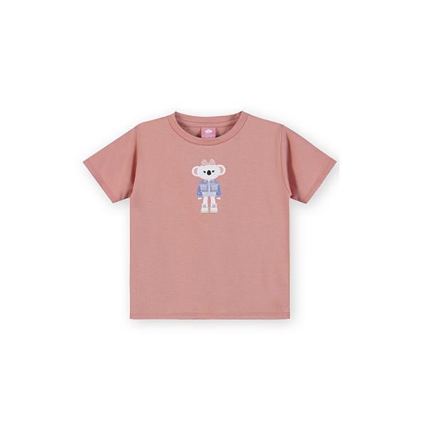 Blusa Manga Curta Lilica Ripilica Estampa Jeans Wear Rosa