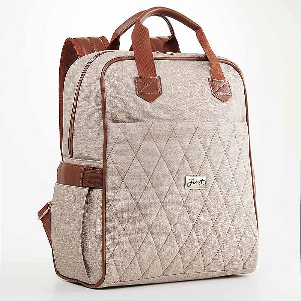 Mochila de Maternidade Just Baby Multifuncional Chicago Bege