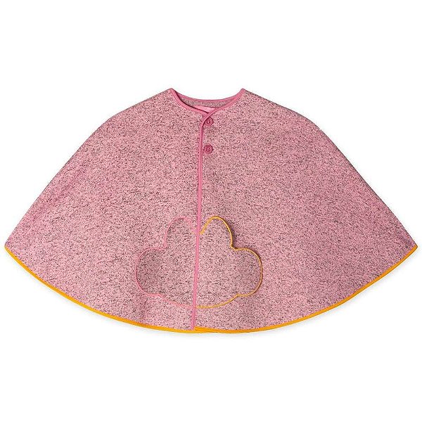 Blusa Poncho Lilica Ripilica Tricô Rosa