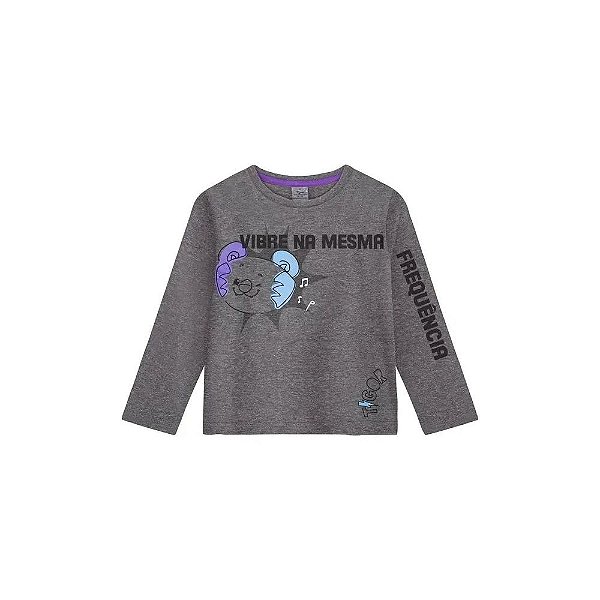 Camiseta Manga Longa Tigor T Tigre Baby Vibre Cinza