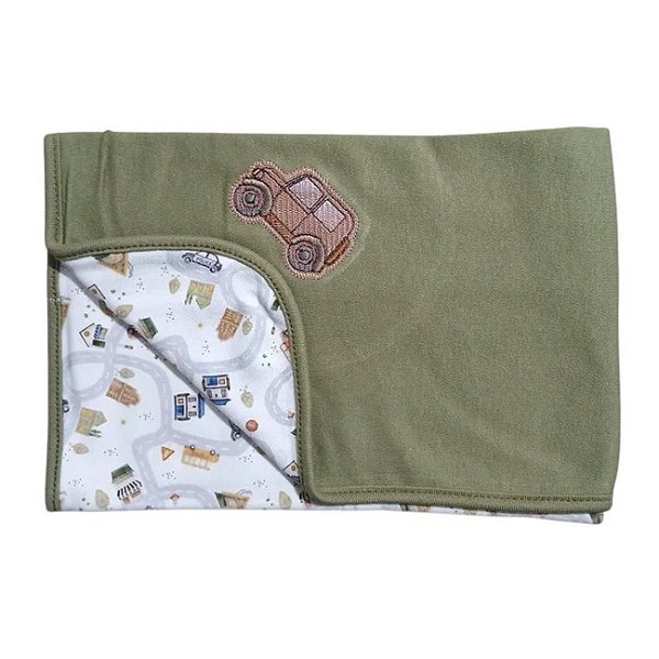 Manta de Suedine Hug Pequena Cidade Marrom Café