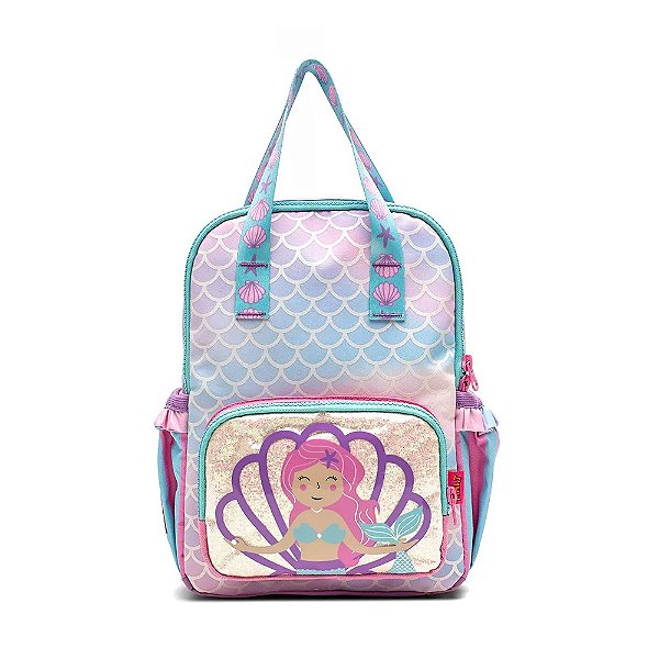 Mochila Especial Mait Sereia Estampada Lilás