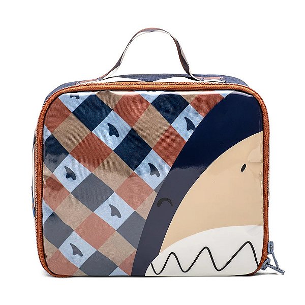 Necessaire Mait Tubarão Estampado Azul Marinho