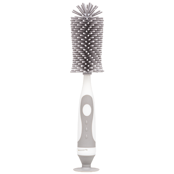 Escova Buba Para Mamadeira e Chupeta Em Silicone Cinza