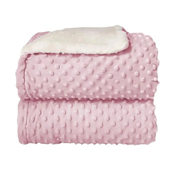 Cobertor Hug Fluffly Dots Rosa
