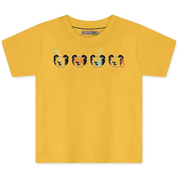 Camiseta Manga Curta Tigor T Tigre Baby Elementos Amarelo