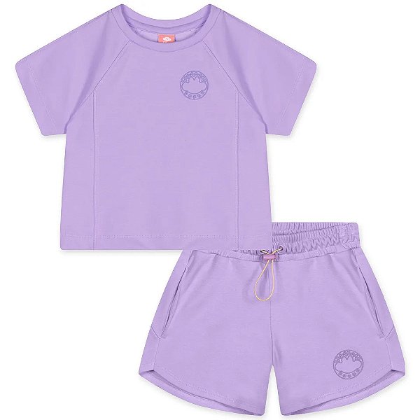 Conjunto Curto Lilica Ripilica Blusa e Bermuda Lilás