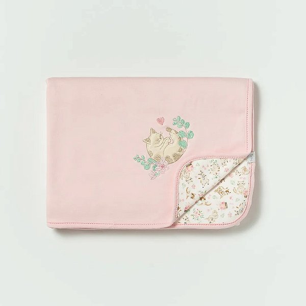 Manta de Suedine Hug Gatinhos Rosa Iogurte