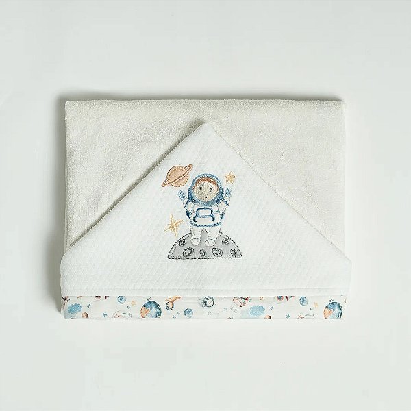 Toalha de Banho Hug Com Capuz Espacial Azul Nimbus