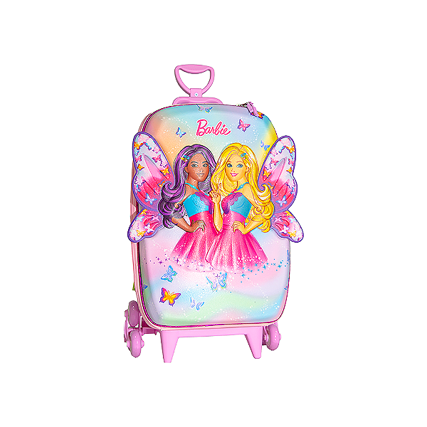Mochila de Rodinhas 3D Maxtoy Barbie Borboleta Lilás