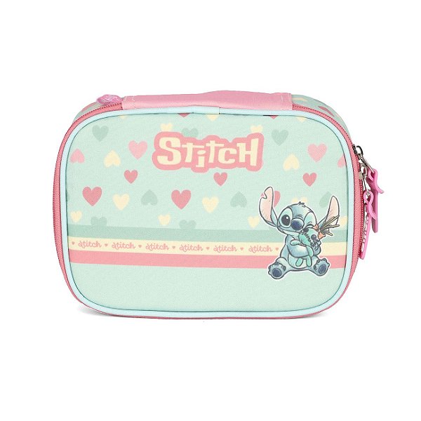 Estojo Box 100 Pens Luxcel Stitch Corações Verde