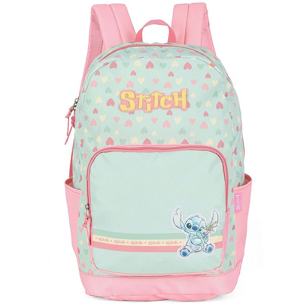 Mochila de Costas Luxcel Stitch Corações Verde Claro