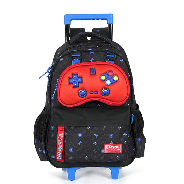 Mochila de Rodinhas Luxcel Com Alça Up4You Game Ctrl Preto