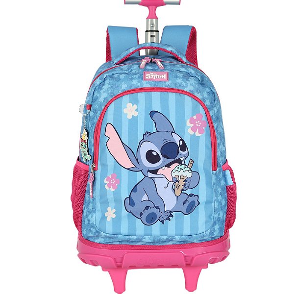 Mochila de Rodinhas Com Alça Luxcel Stitch Sorvete Pink