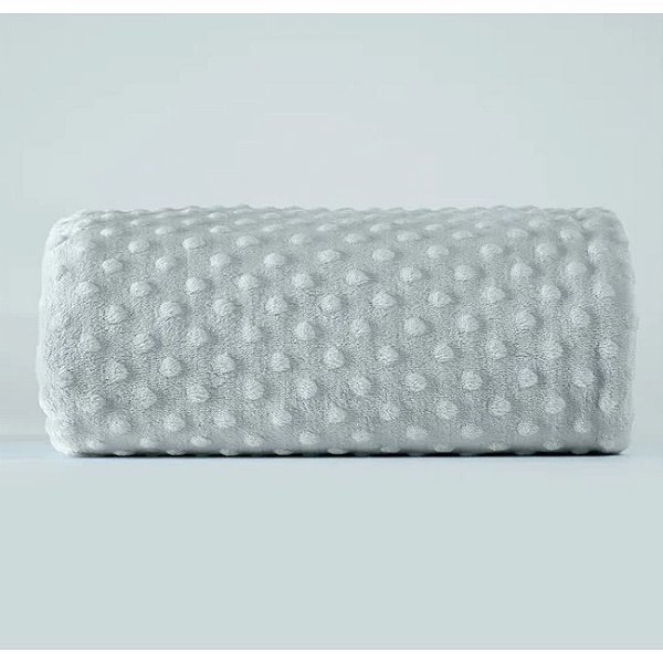 Cobertor Hug Duplo Dots Cinza
