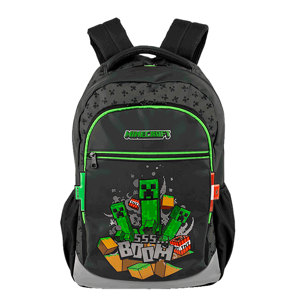 Mochila de Costas Sestini Minecraft Y Icons Preto e Verde