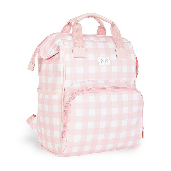 Mochila de Maternidade Just Baby Multifuncional Vichy Rosa