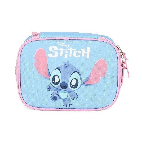 Estojo Box 100 Pens Luxcel Stitch Baby Azul