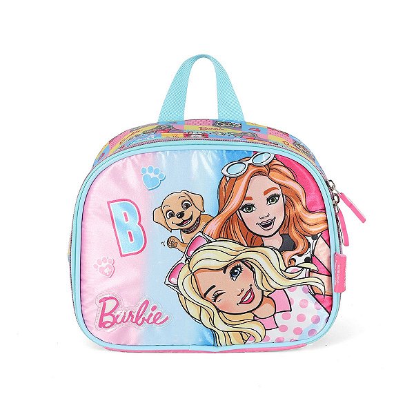 Lancheira Escolar Luxcel Barbie Pet e Friend Rosa