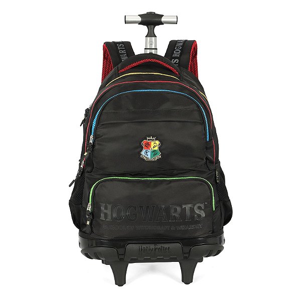 Mochila de Rodinhas Luxcel Com Alça Harry Potter Logo Preto
