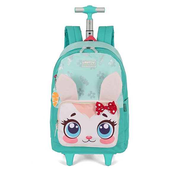Mochila de Rodinhas Luxcel Com Alça Up4You Pet Cute Verde