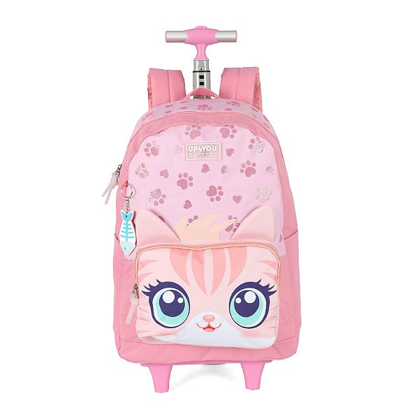 Mochila de Rodinhas Luxcel Com Alça Up4You Pet Cute Rosa