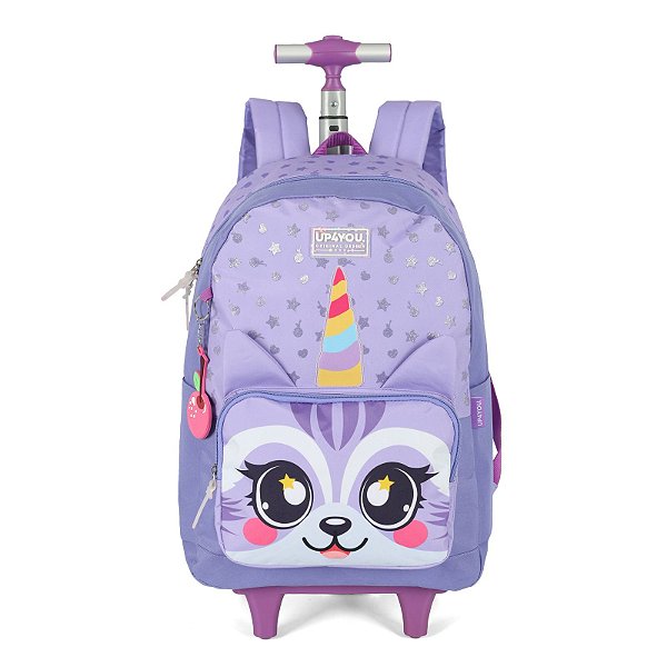 Mochila de Rodinhas Luxcel Com Alça Up4You Pet Cute Roxo