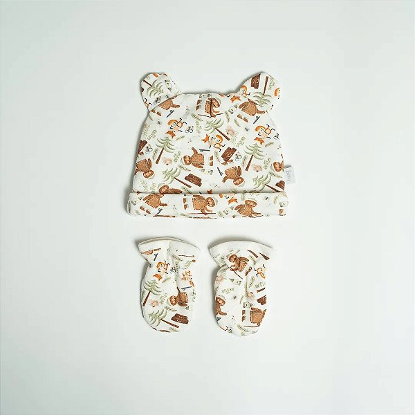 Kit Hug Touca E Luva Camping Verde Musgo