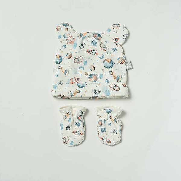 Kit Hug Touca E Luva Espacial Azul Nimbus