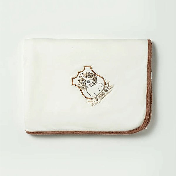 Manta de Suedine Hug Doguinhos Marrom Café