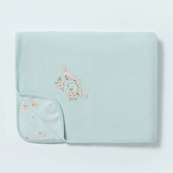 Manta de Suedine Hug Lovely Day Rosa Antigo Verde