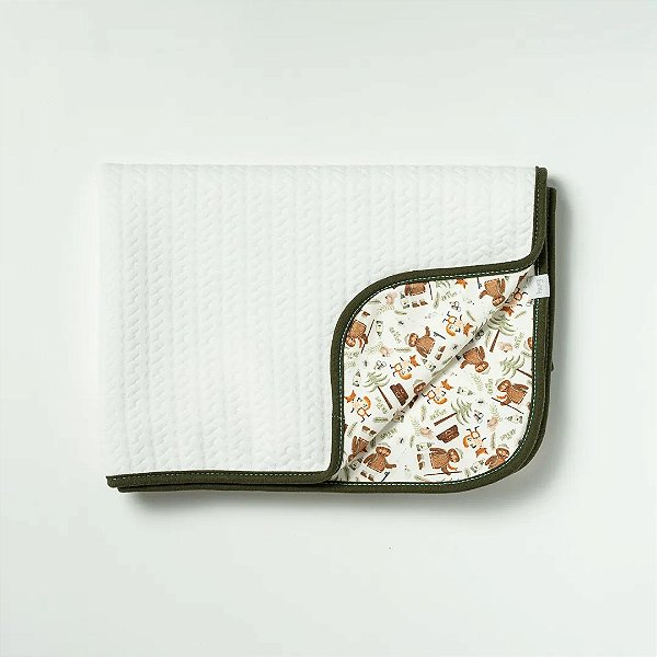 Manta De Matelassê Hug Camping Verde Musgo