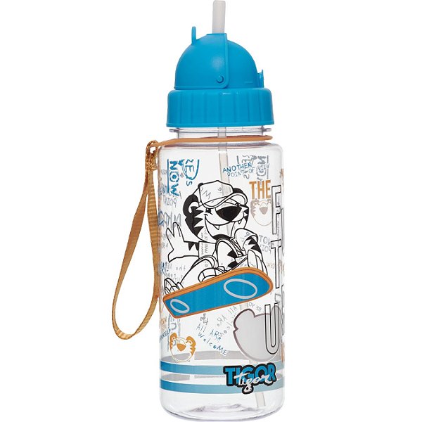 Garrafa Com Canudo Pacific LovIt Tigor T Tigre Future Azul