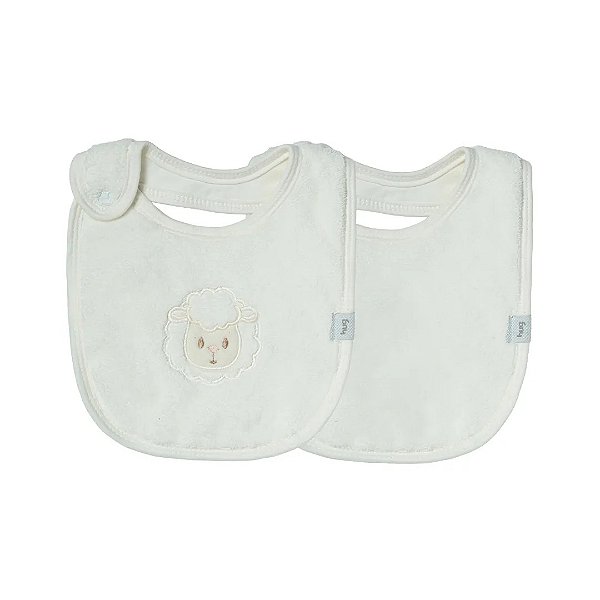 Kit Com 2 Babadores Hug Carneiro Off White