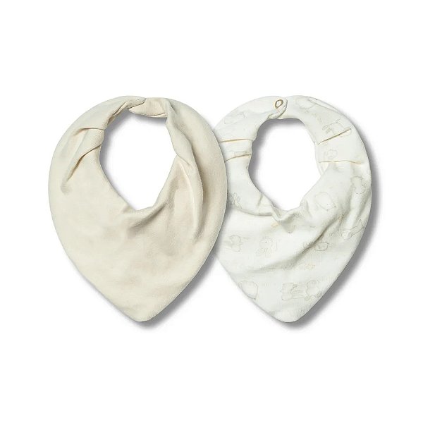 Kit Com 2 Babadores Hug Bandana Presente De Deus Bege