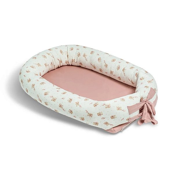 Ninho Redutor de Berço Hug Sonho De Ursa Rosa