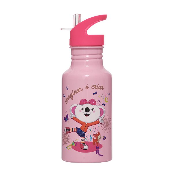 Garrafa de Alumínio Lilica Ripilica Mundo Brincar Rosa