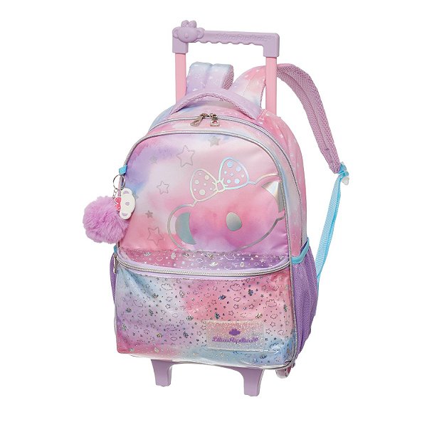Mochila de Rodinhas Lilica Ripilica Com Alças Lumina Lilás