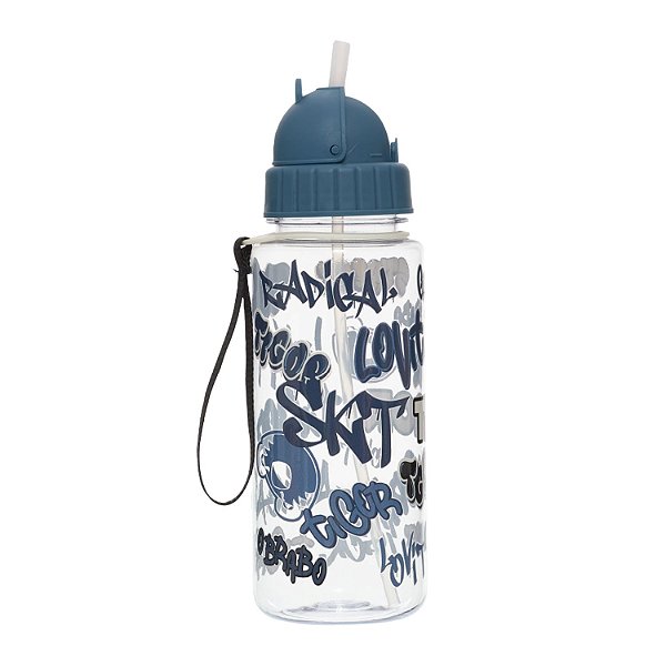 Garrafa Com Canudo Tigor T Tigre Street Azul