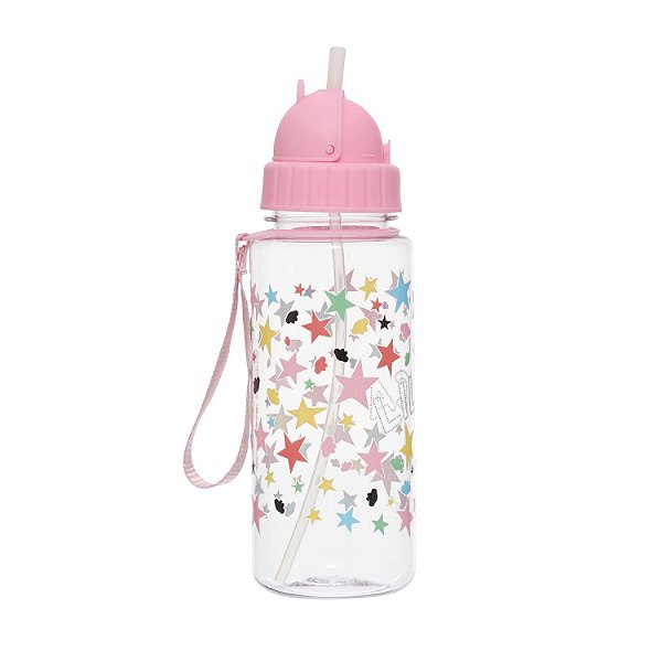 Garrafa Com Canudo Lilica Ripilica Prisma Rosa