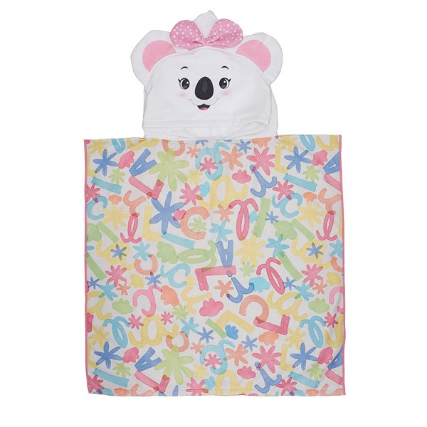 Toalha de Praia Poncho Lilica Ripilica LovIt Florescer Rosa