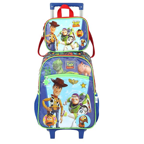 Kit Mochila Rodinha Lancheira Luxcel Toy Story Além Verde