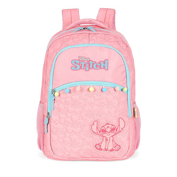 Mochila de Costas Luxcel Stitch Atoalhado Rosa
